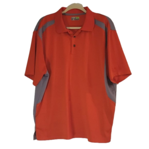 MENS GOLF SHIRT ORANGE & GRAY